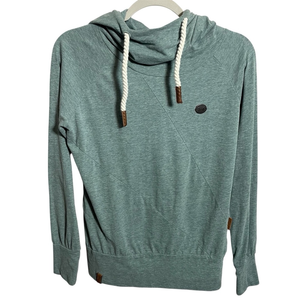 Naketano Hoodie Cowl Neck Sweatshirt Mandy XI Stormy Sea Melang